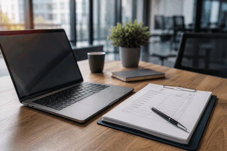 Odbiór projektu IT – laptop, dokumentacja projektowa i lista kontrolna odbioru
